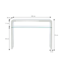 Console DARWIN laqué blanc brillant 105cm