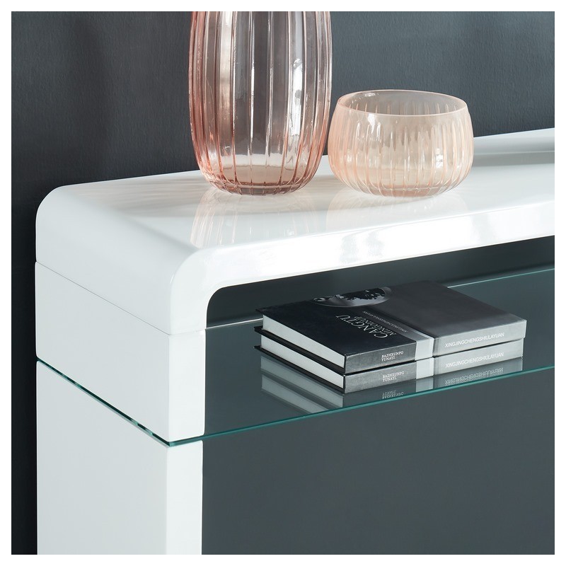 Console DARWIN laqué blanc brillant 105cm