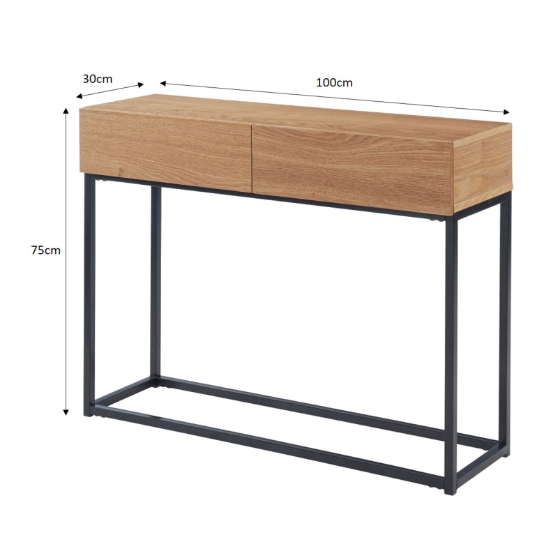 Console BRIXTON placage frêne 100cm