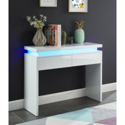 Console à led COSMOS laqué blanc brillant 100cm