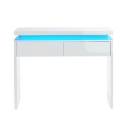 Console à led COSMOS laqué blanc brillant 100cm