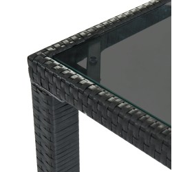 Ensemble repas TABLECHAIRP 4 places en résine tressée noire