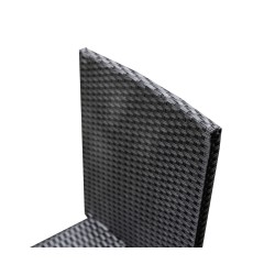 Ensemble repas TABLECHAIRP 4 places en résine tressée noire