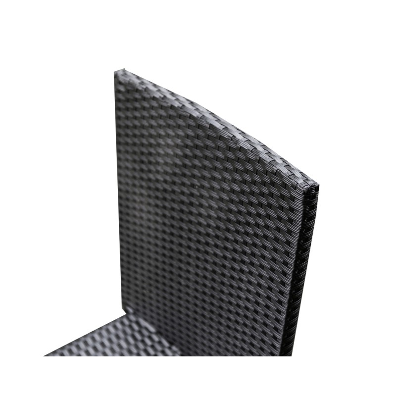 Ensemble repas TABLECHAIRP 4 places en résine tressée noire