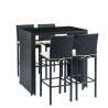 Ensemble repas bar KEA En Résine Tressée noire 4 Places