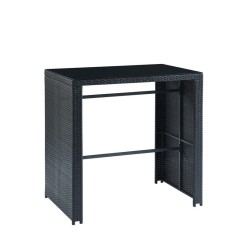 Ensemble repas bar KEA En Résine Tressée noire 4 Places