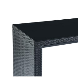 Ensemble repas bar KEA En Résine Tressée noire 4 Places