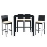 Ensemble repas bar KEA En Résine Tressée noire 4 Places