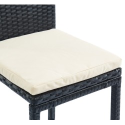 Ensemble repas bar KEA En Résine Tressée noire 4 Places