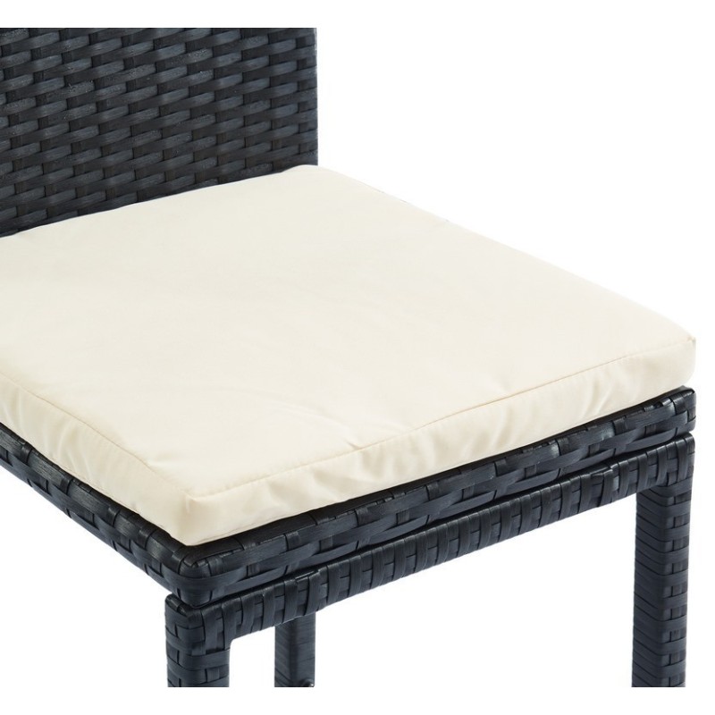 Ensemble repas bar KEA En Résine Tressée noire 4 Places