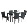 Ensemble repas de jardin TABLECHAIR En Résine Tressée noire 6 Places