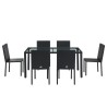 Ensemble repas de jardin TABLECHAIR En Résine Tressée noire 6 Places