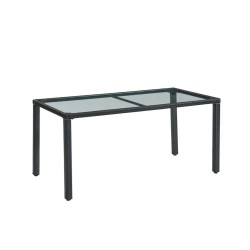 Ensemble repas de jardin TABLECHAIR En Résine Tressée noire 6 Places