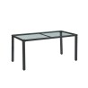 Ensemble repas de jardin TABLECHAIR En Résine Tressée noire 6 Places