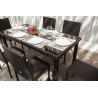 Ensemble repas de jardin TABLECHAIR En Résine Tressée noire 6 Places
