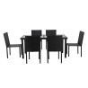 Ensemble repas TABLECHAIR2 6 places en resine tressée noire