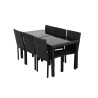 Ensemble repas TABLECHAIR2 6 places en resine tressée noire