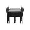 Ensemble repas TABLECHAIR2 6 places en resine tressée noire
