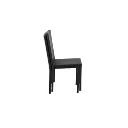 Ensemble repas TABLECHAIR2 6 places en resine tressée noire