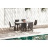 Ensemble repas TABLECHAIR2 6 places en resine tressée noire
