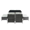 Salon de jardin CARIOCA En Résine Tressée Grise 4 Places