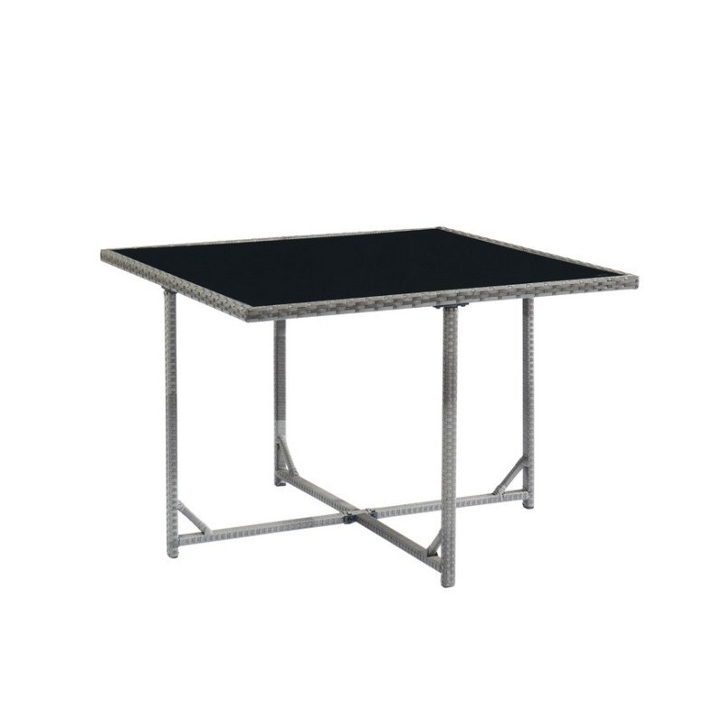 Salon de jardin CARIOCA En Résine Tressée Grise 4 Places