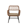 Salon de jardin ARIEL Coussins beige En Acier et Rotin Naturel