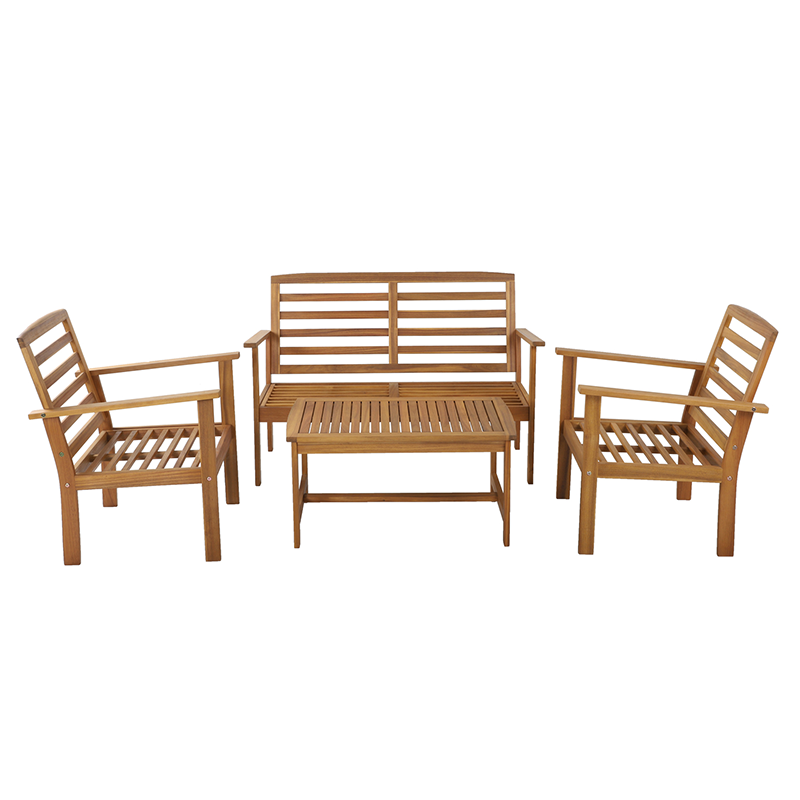 Salon de jardin LOMA 4 places en bois d'acacia FSC coloris terracota