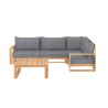 Salon de jardin EDEN en bois d'acacia 4 places coussins coloris gris chiné