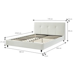 Lit SEGURA simili blanc matelas 160x200