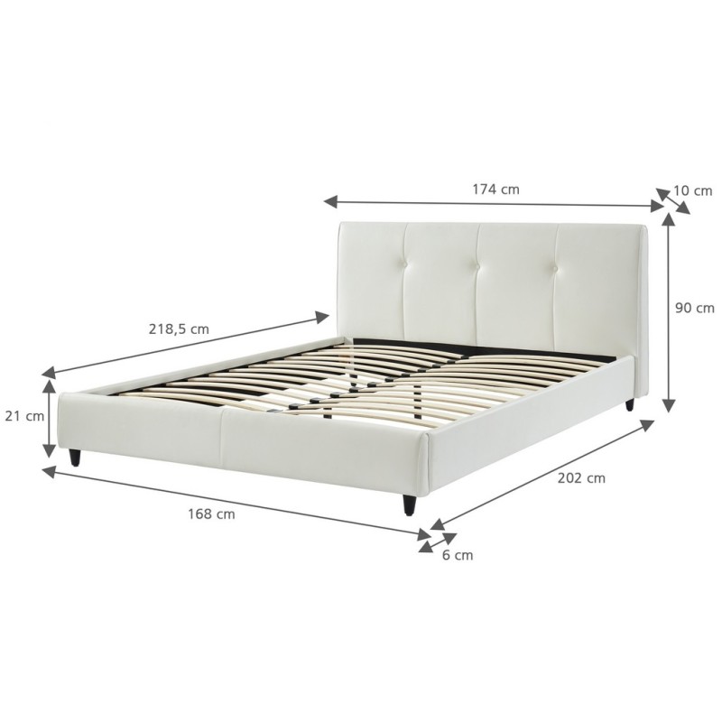 Lit SEGURA simili blanc matelas 160x200