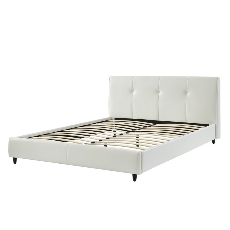 Lit SEGURA simili blanc matelas 160x200