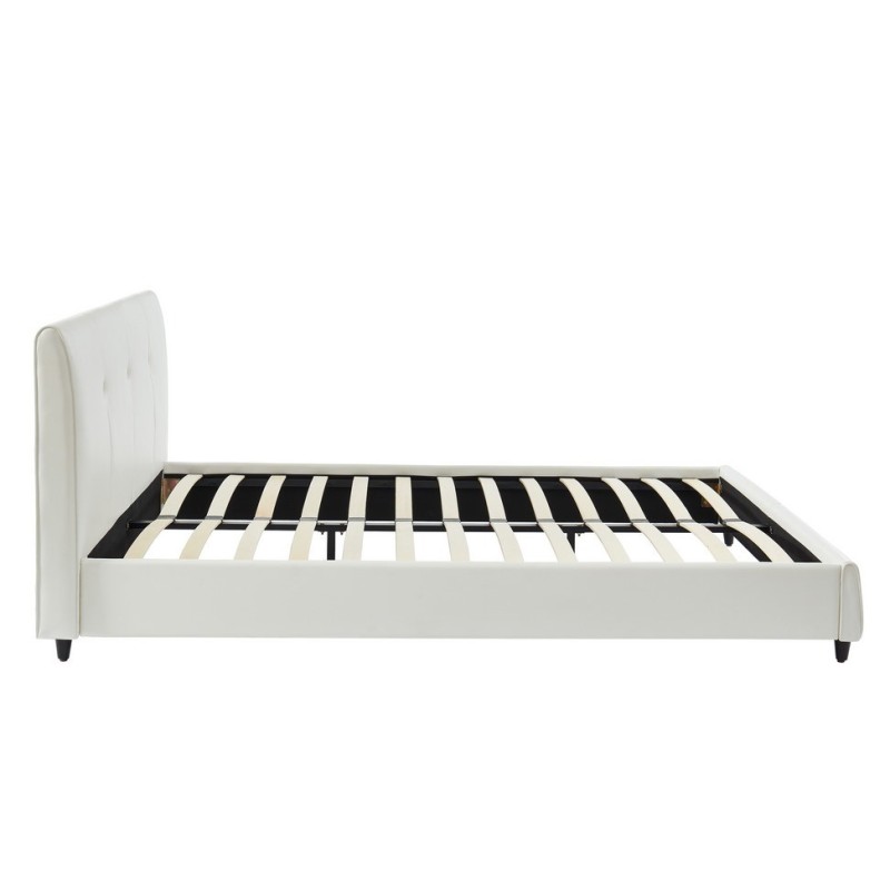 Lit SEGURA simili blanc matelas 160x200