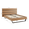 Lit FELIX effet chêne et métal noir 140x190 sommier inclus