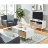 Meuble tv BELA blanc et effet chêne 90cm