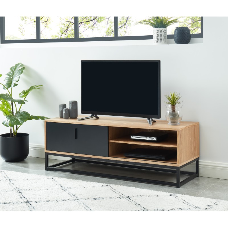 Meuble tv BRIXTON placage frêne 120cm