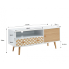 Meuble tv UTAH blanc et effet chêne 115cm