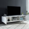 Meuble tv GEME laqué blanc brillant 160cm