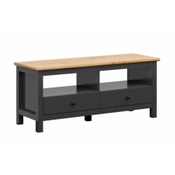 Meuble TV HESEN effet chêne et anthracite 137cm