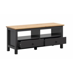 Meuble TV HESEN effet chêne et anthracite 137cm