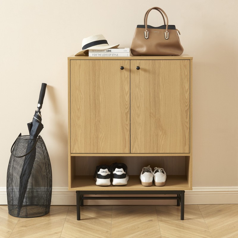 Meubles à chaussures JAMES effet chêne 80cm