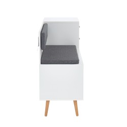 Banc à chaussures ADELE gris anthracite et blanc 106,5cm