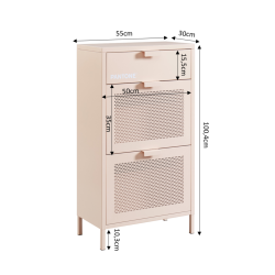 Meuble à chaussures PANTONE métal rose blush 55cm