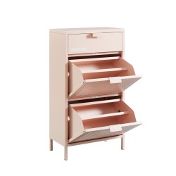 Meuble à chaussures PANTONE métal rose blush 55cm