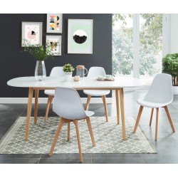 Table extensible ERIKA laqué blanc mat 160 à 200cm