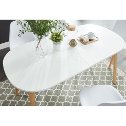 Table extensible ERIKA laqué blanc mat 160 à 200cm