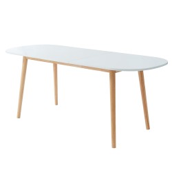 Table extensible ERIKA laqué blanc mat 160 à 200cm