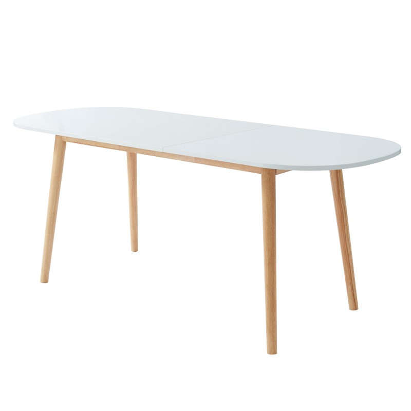 Table extensible ERIKA laqué blanc mat 160 à 200cm