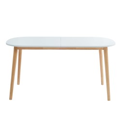 Table extensible ERIKA laqué blanc mat 160 à 200cm