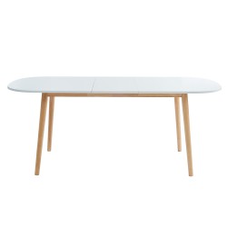 Table extensible ERIKA laqué blanc mat 160 à 200cm